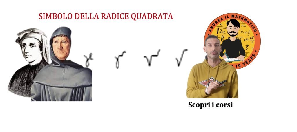 radicali e radici, il simbolo moderno della radice quadrata venne introdotto da Fibonacci e Pacioli nel medio evo.