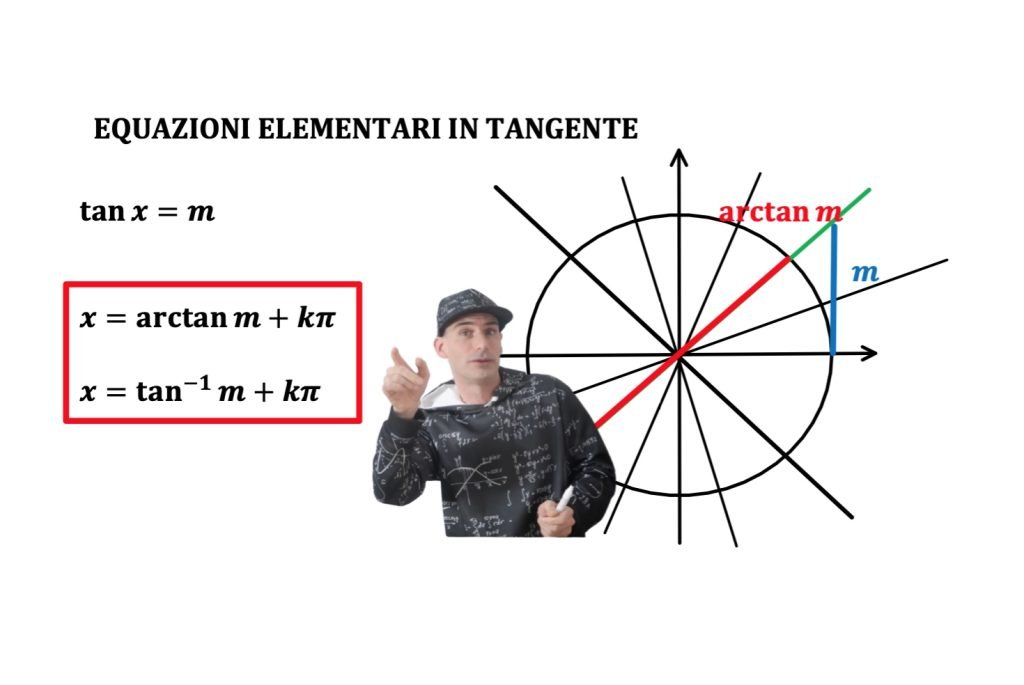 equazioni elementari in tangente, trigonometria. tanx=k, tan(f(x))=k