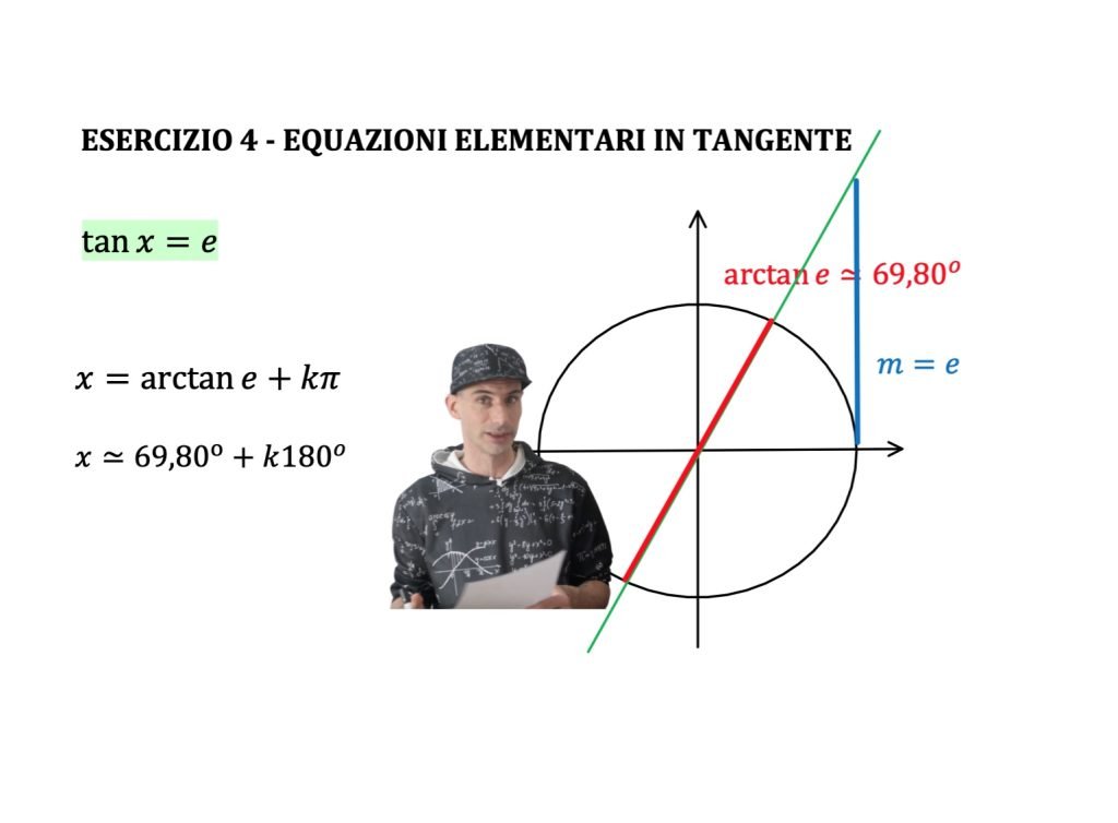 equazioni elementari in tangente, trigonometria. tanx=k, tan(f(x))=k