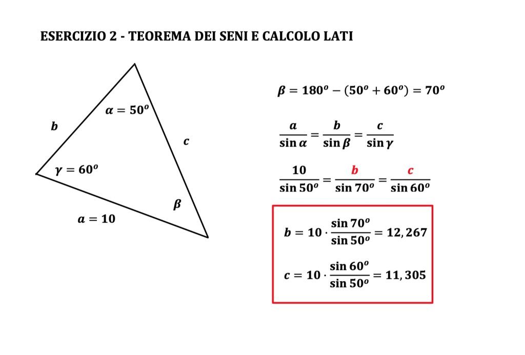 teorema dei seni, goniometria
