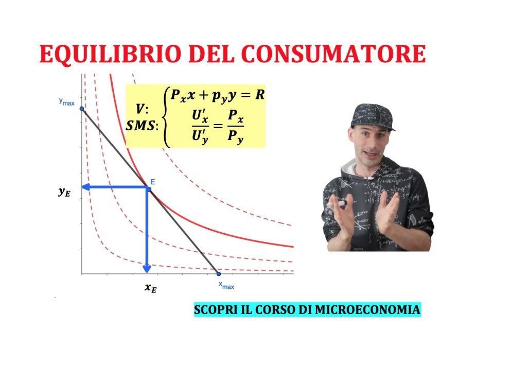 equilibrio del consumatore, microeconomia, funzione di utilità, vincolo di bilancio, teoria del consumatore
