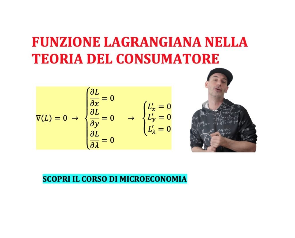 La funzione lagrangiana è uno strumento utile nella teoria del consumatore per determinare il paniere di ottimo consumo o punto di equilibrio