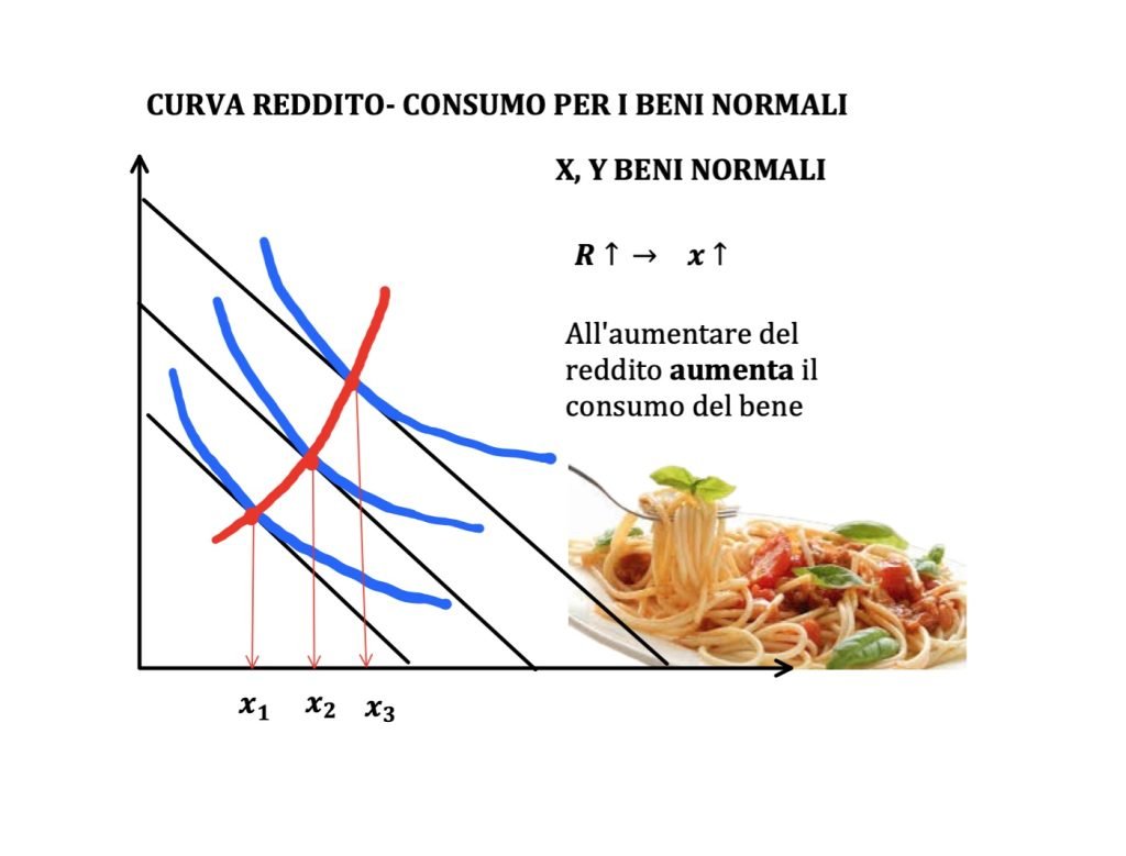 curva di Engel, reddito e consumo, teoria del consumatore