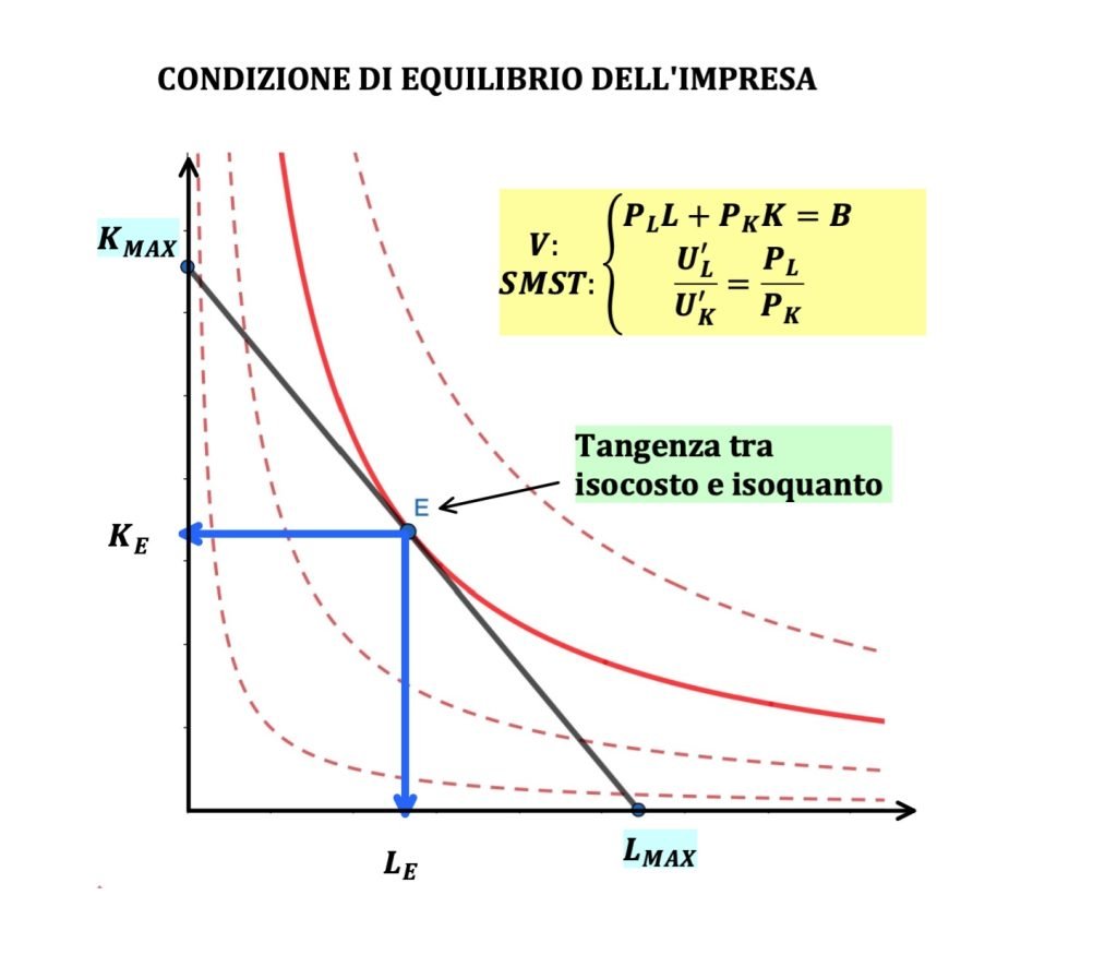 isoquanti e isocosti, teoria dell'impresa, microeconomia