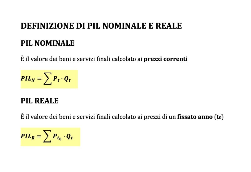 Pil nominale e reale, definizione