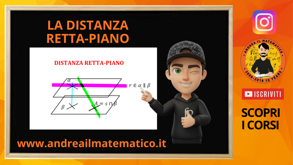 LA FIGURA descrive Andrea il Matematico che spiega la lezione di Algebra lineare: la distanza di una retta da un piano  nello spazio
