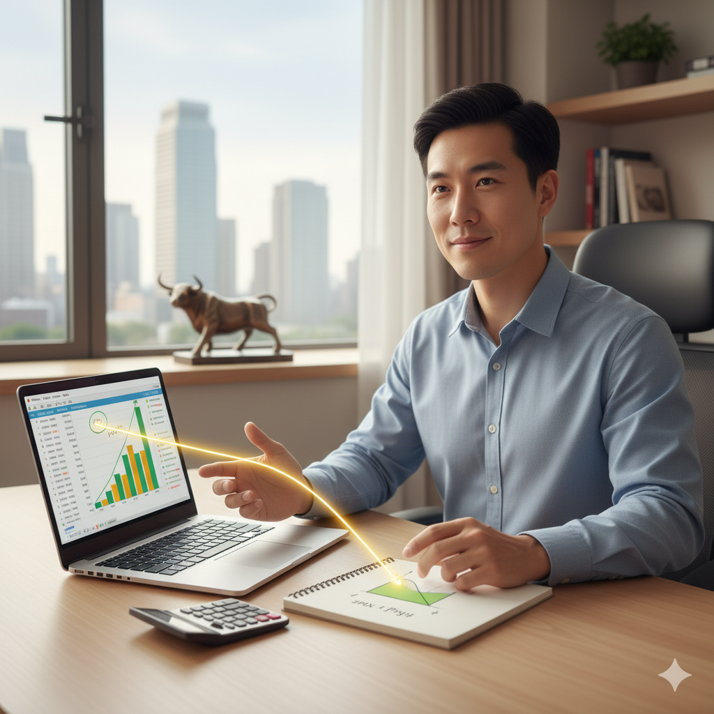 Titolo suggerito per l'immagine: "L'Economista Illuminato" o "Numeri Che Danno Valore"
La Scena:
Immagina un ambiente moderno e ordinato, che potrebbe essere un ufficio domestico, uno spazio di coworking luminoso o una piccola sala riunioni. La luce del giorno filtra da una finestra, ma è una luce morbida, non abbagliante.
Al centro della scena, c'è una figura, che potrebbe essere un giovane professionista o uno studente universitario, seduto a una scrivania o a un tavolo. Ha un'espressione di concentrazione calma e di "aha! moment", come se avesse appena risolto un enigma importante.
Gli Oggetti e l'Ambiente:

Sul tavolo, c'è un computer portatile aperto. Non mostra una formula complessa, ma una tabella Excel ben organizzata o un grafico finanziario pulito e colorato (es. un grafico di profitto vs. quantità, o una proiezione di bilancio).
Accanto al portatile, c'è un blocco note aperto, con qualche scarabocchio, ma uno in particolare è un piccolo grafico stilizzato di una funzione a due variabili, che mostra chiaramente una "montagna" e una "valle", evidenziando un punto di massimo o di minimo con un piccolo cerchio o una X. Non è una formula lunga, ma la forma di una funzione che risolve un problema.
Potrebbe esserci una calcolatrice scientifica di lato, silenziosa, quasi messa da parte, a simboleggiare che il vero lavoro è nel comprendere, non solo nel calcolare.
In un angolo del tavolo, ci sono oggetti che richiamano il mondo dell'economia e delle decisioni: una piccola statua stilizzata di un toro (simbolo della borsa in crescita), o un semplice mazzetto di banconote o monete disposte ordinatamente.
Sullo sfondo, attraverso la finestra, potremmo intravedere un moderno skyline di grattacieli o un paesaggio urbano ordinato, che simboleggia il mondo reale delle aziende e dei mercati.
L'Elemento Chiave (La Rivelazione):

Dalla piccola rappresentazione della funzione a due variabili sul blocco note, una sottile linea di luce dorata o verde chiaro (colori che evocano profitto e crescita) si estende e si collega direttamente a una sezione chiave del grafico o della tabella sullo schermo del computer. È come se la formula astratta avesse improvvisamente "illuminato" i dati reali, dando loro significato e valore.
Emozioni da Trasmettere:

Chiarezza e Comprensione: La sensazione che i numeri abbiano finalmente un senso pratico.
Empowerment: La persona sente di avere il controllo e di poter prendere decisioni informate.
Applicabilità: La matematica non è un esercizio, ma uno strumento per il successo nel mondo economico.
Calma e Risoluzione: La tensione si è allentata, sostituita dalla soddisfazione della comprensione.
Questa immagine dovrebbe comunicare in modo potente e immediatamente riconoscibile come la matematica, quando applicata correttamente, dia strumenti concreti e insight nel mondo dell'economia.